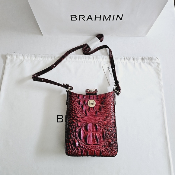 NWT Brahmin Rose Ombre All Over Marley Crossbody & Credit Card Wallet - Picture 8 of 15